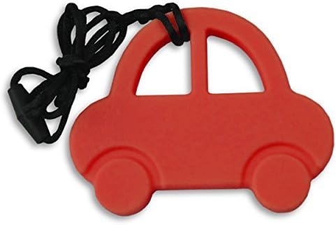 Teething Necklace - Mr Beans Red Car Is Soft to the Touch and Gentle on Baby's Gums, Yet Firm to Withstand Chewing. Clasps Great to Car Seats or Strollers for Hanging Accessory When Mom Can't Be Right There. Goes Great with Rattles, Toys, and Other Baby Items to Create the Perfect Baby Shower Gift Set or Basket. Excellent Pain Relief Treatment for Children's Oral Discomfort.