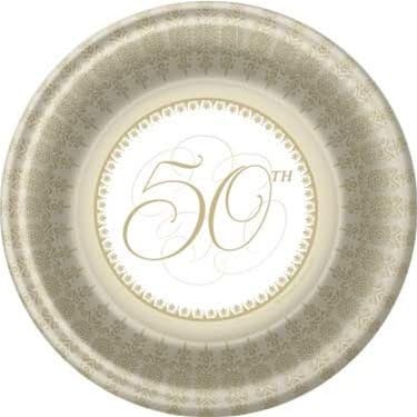 Wedding Elegance 50th Anniversary Dessert Plate