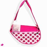 Fundle Pink Polkadot Size Standard Pet Dog Cat Sling Carrier