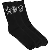 BLUE CROWN Mens Logo Crew Socks 3-Pack - Black