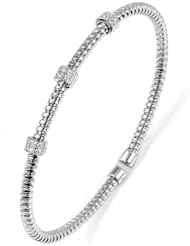 Sterling Silver & Cz Bangle