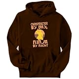 Chiropractor By Day, Ninja By Night Occupations Mens Hoodie (Brown, Size Medium)