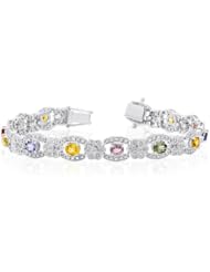 14K White Gold 1.02ct Diamond and Sapphire Bracelet