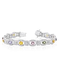14K White Gold 1ct Diamond and Sapphire Bracelet