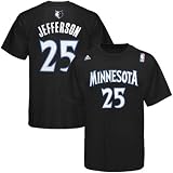 NBA adidas Minnesota Timberwolves #25 Al Jefferson Black Net Player T-shirt (X-Large)