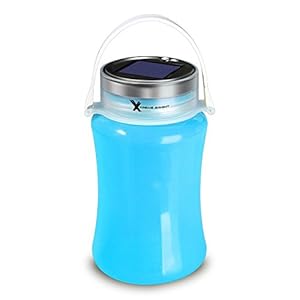 Xtreme Bright® Solar Lantern and Storage Bottle w/USB Cable, Pale Blue; Solar & USB Rechargeable - 100% Lifetime Warranty