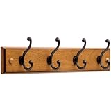 Liberty 128738 Four hook 18-inch Wide Wooden Hook Rail/Coat Rack