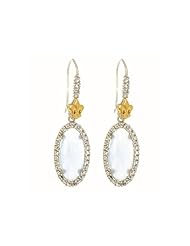 Phillip Gavriel Sterling Silver and 18k Yellow Gold Oval Briollette Aquamarine Rock Candy Earrings