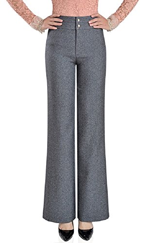 レディース ベルボトム ブーツカット OL およばれ 通勤 オフィス カジュアル エレガント カレッジ 体型カバー サイズ豊富 美脚 脚長効果 ハイウエス パッケージヒップ セレブファッション (2XL  グレー)