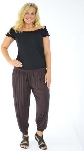 Nouvelle Women's Harem Ali Baba Full Length Yoga Trousers Brown US Size 16-18