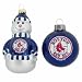 Boston Red Sox Snowman and Ball Mini Blown Glass Ornaments