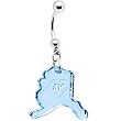 Light Blue State of Alaska Belly Ring