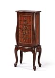 Powell Masterpiece Faux Cherry with Inlay & Fleur-de-Lis Jewelry Armoire