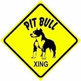 PIT BULL CROSSING sign * st dog protection