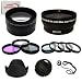 58mm Pro Slr Lens Kit for Canon Digital EOS Rebel T4i (650D), T3 (1100D), T3i (600D), T1i (500D), T2i (550D), XSI (450D), XS (1000D), XTI (400D), XT (350D), 60D, 60Da, 1D C, 50D, 40D, 30D, 20D, 10D, 5D, 1D X, 1D, 5D Mark 2, 5D Mark 3, 7D, 6D Dslr Camera Including Wide Angle Lens, 2x Telephoto Lens, 3pcs Filter Kit, Hard Lens Hood, Lens Cap & Much More!!