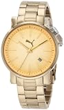 PUMA Women's PU102632005 Flag Small Three-Hand Date Gold Metal Watch
