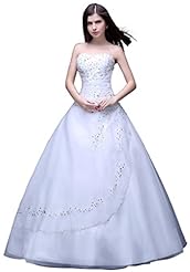 A-line Strapless Floor Length Beaded Sequined Embroidered Lace-Up Organza Sweetheart Quinceanera Dress 