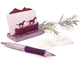 Mustangs Metal & Slate Business Card Holder