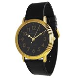 Celeritas Sports Men's Gold/Black/Black Leather Band Watch item number 8043