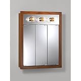 IMAGE OF NuTone 755395 Tri-View with Three Bulb Light Honey Oak Medicine Cabinet