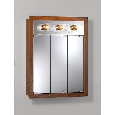 NuTone 755395 Tri-View with Three Bulb Light Honey Oak Medicine Cabinet