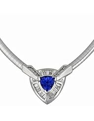 14K White Gold Tanzanite and Diamond Necklace -- LIFETIME WARRANTY