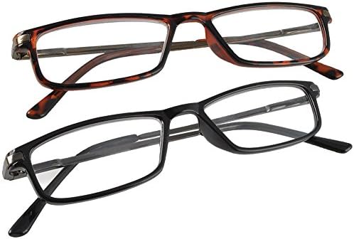 2 Pk. Stylish Spring-Jointed Half Eye Readers 3.50 - Black & Tortoiseshell