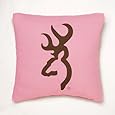 Pink Buckmark Square Logo Pillow Color: Pink