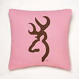 Pink Buckmark Square Logo Pillow Color: Pink