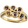 14K Yellow or White Gold Mother's Ring - 6 Stone