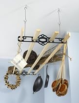 Cast Iron & Pine Ceiling Rack 1.8mtr (6ft) Pewter Effect