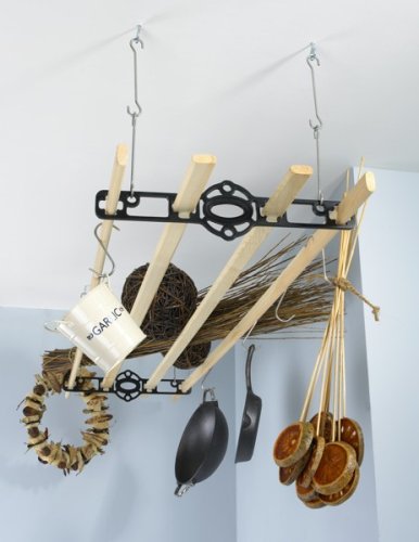 Cast Iron & Pine Ceiling Rack 1.8mtr (6ft) Pewter Effect