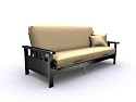 Mission Style Black Finish Metal Full Size Futon Frame