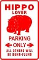HIPPO LOVER PARKING sign * st animal africa