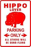 HIPPO LOVER PARKING sign * st animal africa