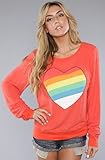 Wildfox The Rainbow Bright Baggy Beach Pullover in Rose hood ,Sweatshirts for Women