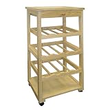 Kitchen & Housewares : Wooden Wine Rack with Wheels