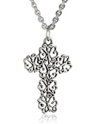 Bob Siemon Pewter Butterfly Cross Pendant Necklace, 20"
