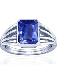 Platinum Emerald Cut Blue Sapphire Womens Astrological Ring (GIA Certificate)