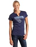 NFL Women's Tennessee Titans Champion Swagger II Short Sleeve Split Crew Neck Heather Tee (Blue Grey, Small)