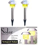 Stainless Steel Hut Solar Amber Lights Set Of 2