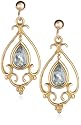 9ct Yellow Gold AME107578 Ladies Blue Topaz Drop Earrings