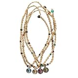 Glass Mushroom Swirl Pendant On Hemp Necklace