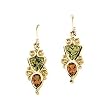 14K Yellow Gold Peridot and Citrine Earrings