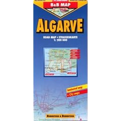 B&B Algarve Region (Portugal) Laminated Map