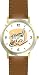 Kitten Playing with Ball of Yarn Cat - WATCHBUDDY&reg; DELUXE TWO-TONE THEME WATCH - Arabic Numbers - Brown Leather Strap-Children's Size-Small ( Boy's Size & Girl's Size )