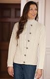 Cabled Button-front Cardigan