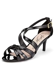 Wide Fit Stiletto Mid Heel Crossover Strap Sandals