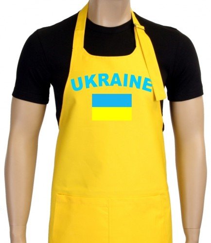 Coole-Fun-T-Shirts Uni Grillschürze EM 2012 Ukraine, gelb, One size, GS10483_Ukraine_Gelb