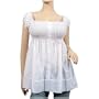 Sexy White Lace Accent BabyDoll Plus Size Top
